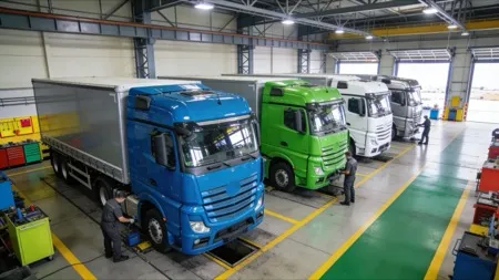 Atelier de réparation de camions